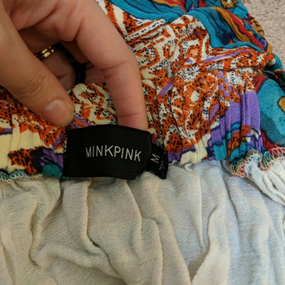 🔴MinkPink Crossed Aztec Purple Green Dress - Picture 6 of 7
